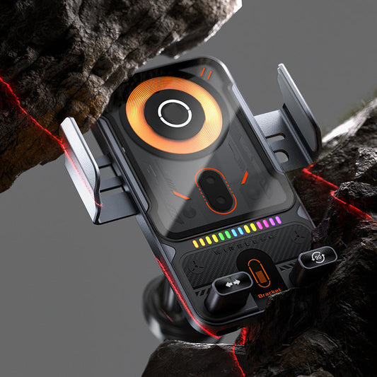 Slimme 2-in-1 telefoonhouder voor in de auto met draaifunctie en draadloze oplader