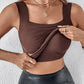 Thermische tanktops met U-hals en ingebouwde bh voor dames