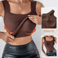Thermische tanktops met U-hals en ingebouwde bh voor dames