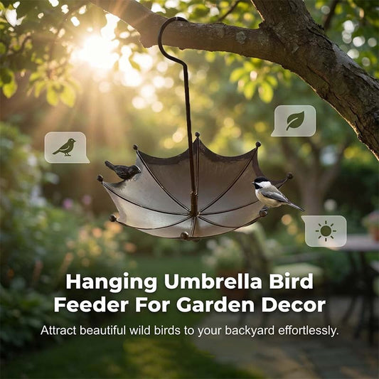 Hanging Umbrella Bird Feeder & Bath